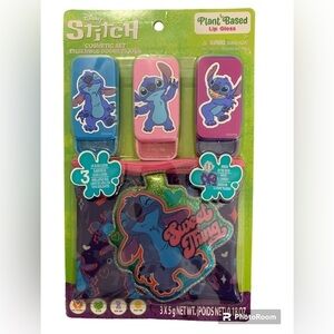 Disney Stitch 3pk. Lip Gloss Sliders & Mirrored Pouch - NIP